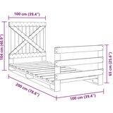 vidaXL Posteljni okvir z vzglavjem 100x200 cm trdna borovina | Shoptok.si