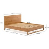 Kave Home Zakonska postelja iz masivnega hrasta z letvenim dnom 180x200 cm v naravni barvi Alguema – | Shoptok.si