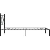  Metalni okvir za krevet s uzglavljem crni 107x203 cm | shoptok.hr