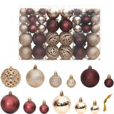 vidaXL Božićne kuglice 100 kom boja pjenušca i smeđe 3/4/6 cm | shoptok.hr