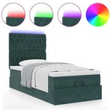 vidaXL Otomanski posteljni okvir z vzmetnicami zelen 90x190cm žamet, (21611398) | Shoptok.si
