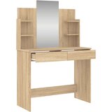 vidaXL Toaletna mizica z ogledalom sonoma hrast 96x39x142 cm | Shoptok.si