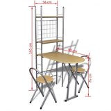 vidaXL Zložljiv jedilni bar set z 2 stoloma | Shoptok.si