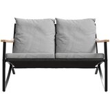  Vrtna klupa s jastucima 120 cm crna čelična | shoptok.hr