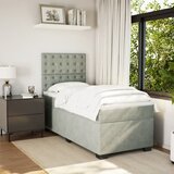 Box spring krevet s madracem svjetlosivi 90x190 cm baršunasti | shoptok.hr