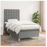  Box spring postelja z vzmetnico temno siva 100x200 cm blago | Shoptok.si