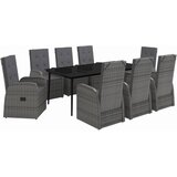  9-dijelni vrtni blagovaonski set s jastucima sivi | Eponuda.com