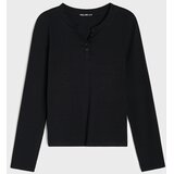 Sinsay Pamučna majica dugih rukava s Henley izrezom | shoptok.hr