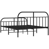 Metalni okvir kreveta uzglavlje i podnožje crni 140x200 cm | Eponuda.ba