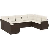  9-dijelni set vrtnih sofa s jastucima poliratan smeđi | shoptok.hr