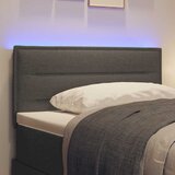  LED glava kreveta s LED trakama Tamno siva 90 cm tkanina | shoptok.hr