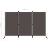 vidaXL Sobna pregrada s 3 panela antracit 260 x 180 cm | shoptok.hr