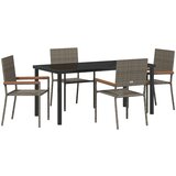 vidaXL 5-delni vrtni jedilni set siva poli ratan | Shoptok.si