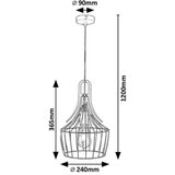 Rabalux parov, unutrašnja metal visilica lampa , E27 1xMAX 40W | Eponuda.com