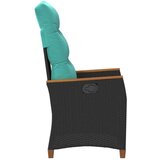  Ležeči vrtni stol z blazino Črna in turkizna 64 x 57,5 x 112 cm, (5000285822) | Shoptok.si