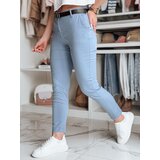 DStreet Spodnie damskie slim fit z paskiem LINESKA niebieskie Cene