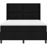  LED Box Spring Krevet s uzglavljem Crna 140 x 200 cm tkanina | shoptok.hr