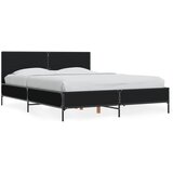 Furnova Posteljni okvir črn 140x190 cm inženirski les in kovina, (21935902) | Shoptok.si