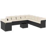  12-dijelni set vrtnih sofa od poliratana s jastucima crni | shoptok.hr