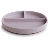 Mushie Silicone Suction Plate deljeni krožnik s priseskom Soft Lilac 1 kos | Shoptok.si