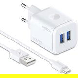 Moxom mx-hc160 2.4a 2xusb type c beli Kucni punjac ( P1272 ) Cene