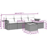  6-dijelni set vrtnih sofa od poliratana s jastucima smeđi | shoptok.hr