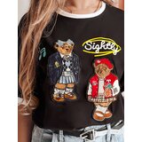 DStreet T-shirt damski oversize z haftem CLASSY TEDDY czarny | shoptok.hr