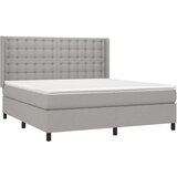  Box spring postelja z vzmetnico svetlo siva 180x200 cm blago, (20788830) | Shoptok.si