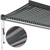 vidaXL Zložljiva tenda antracit in bela 3,5x2,5 m tkanina in aluminij, (21254288) | Shoptok.si