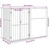  Vrtno spremište smeđe 225 x 89 x 161 cm od pocinčanog čelika | shoptok.hr