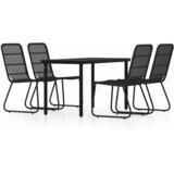  5-dijelni vrtni blagovaonski set crni Crna Dužina stola 140 cm | Shoptok.si