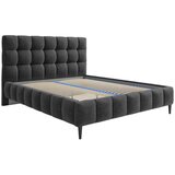 MID.YOU OBLAZINJENA POSTELJA 160 cm x 200 cm , les, tekstil, leseni material antracit | Shoptok.si
