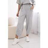 Kesi Włoski Cotton set blouse + trousers light grey | shoptok.hr