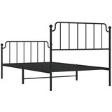 Metalni okvir kreveta s uzglavljem i podnožjem crni 107x203 cm | shoptok.hr