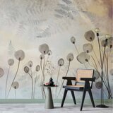  Foto tapeta - Minimalist meadow - floral motif in light shades with reflections 450x315 | shoptok.hr
