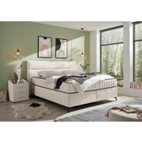 MID.YOU POSTELJA BOXSPRING 180 cm x 200 cm , tekstil, leseni material bež | Shoptok.si