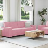  Dvodijelni set sofa s jastucima, ružičasti baršun | shoptok.hr