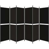 vidaXL Paravan 6-delni črn 300x180 cm blago | Shoptok.si