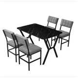 Hanah home Set Trpezarijski sto i 4 stolice Dubai Grey Black | Eponuda.com