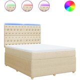  Krevet s oprugama i madracem krem 160x200 cm od tkanine | shoptok.hr