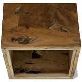  Klubska mizica 50x50x35 cm prava tikovina rjave barve | Shoptok.si