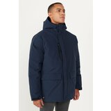 AC&Co / Altınyıldız Classics Men's Navy Blue Hooded High Neck Standard Fit Warm Windproof Jacket Coat cene