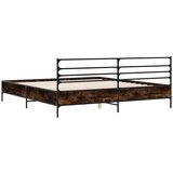  Okvir za krevet boja hrasta 200x200cm konstruirano drvo i metal | shoptok.hr