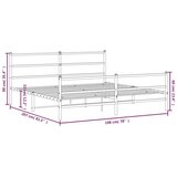 Metalni okvir kreveta s uzglavljem i podnožjem crni 193x203 cm | shoptok.hr