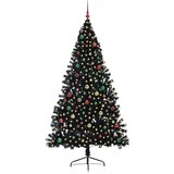 vidaXL Umjetna preddekorirana božićna jelka Črna 210 cm PVC | Shoptok.si