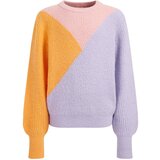 WE Fashion Pulover svetlo lila / oranžna / roza | Shoptok.si