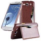 Cadorabo Ohišje, združljiv s Samsungom v rjavi barvi - trdi zaščitni pokrov ohišja s faux usnjenim prekrivanjem, funkcijo stojala in režo za kartico, (20564488) | Shoptok.si