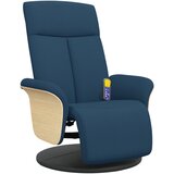 vidaXL Masažni naslanjač z naslonom za noge modro blago, (20920101) | Shoptok.si