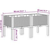  Vrtna sadilica s nogama plava siva 80 x 40 x 42 cm PP | Eponuda.com