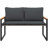  Klupa s jastukom Siva i tamno siva 115 x 65 x 72 cm Ratan | Eponuda.ba